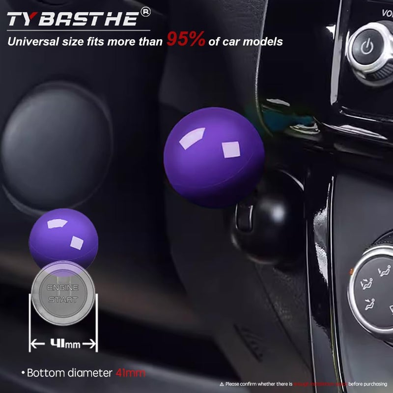 Tybasthe Original Push Start Button Metal Car Joystick Starter Engine Ignition Cover - Cool Interior Decorations Accessories - Purple - Image 5